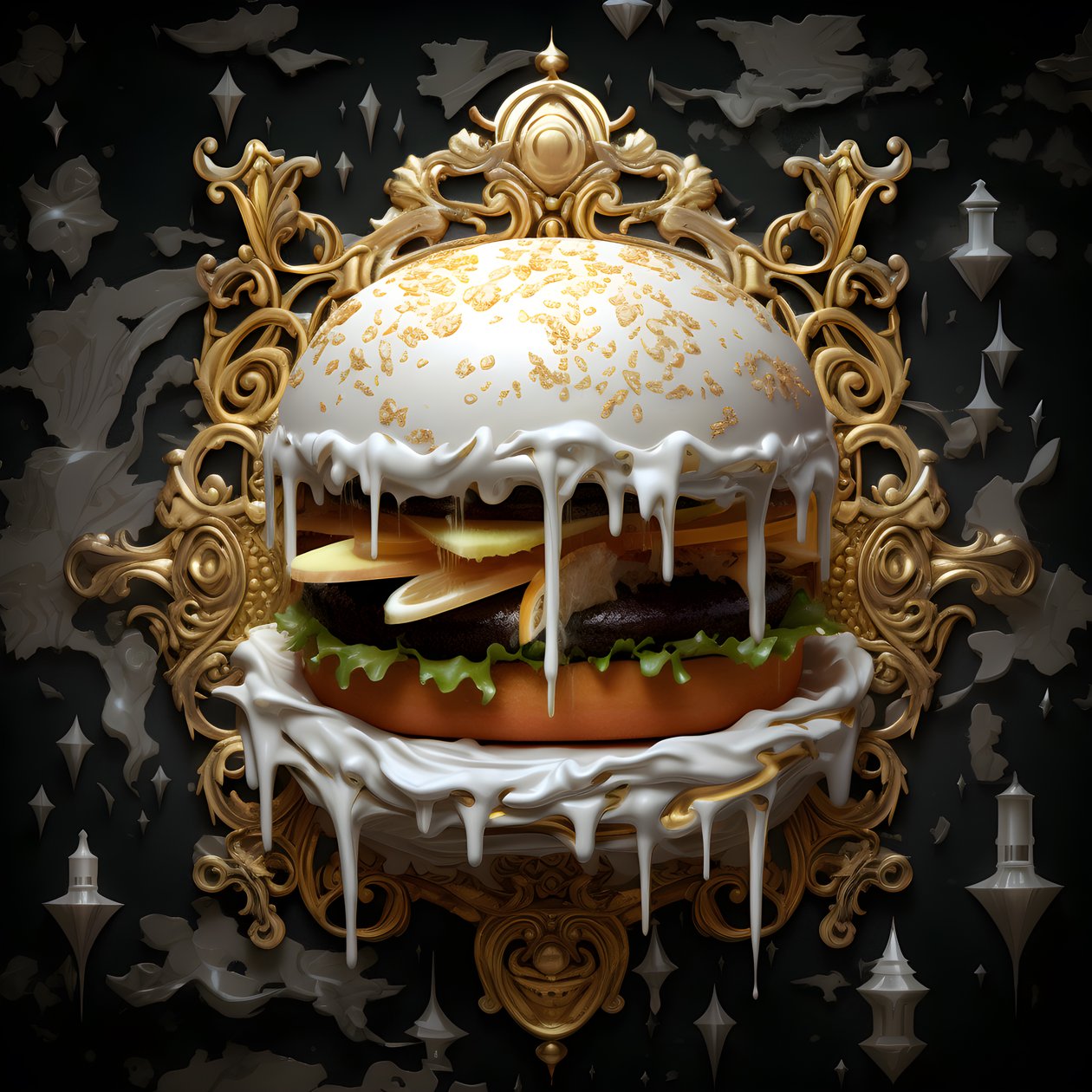 A white marble burger by Kurt Heppke