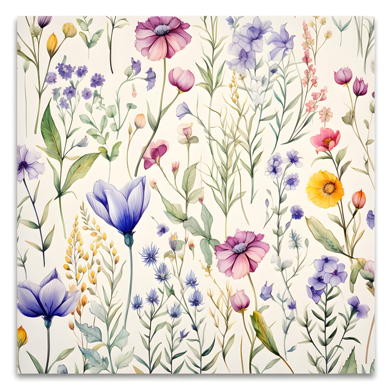 Watercolor Boho Floral Wildflowers 4 by Kurt Heppke