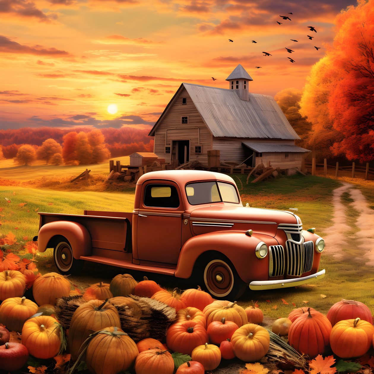 An Old Pickup on an Autumn Evening at Sunset 4 by Kurt Heppke