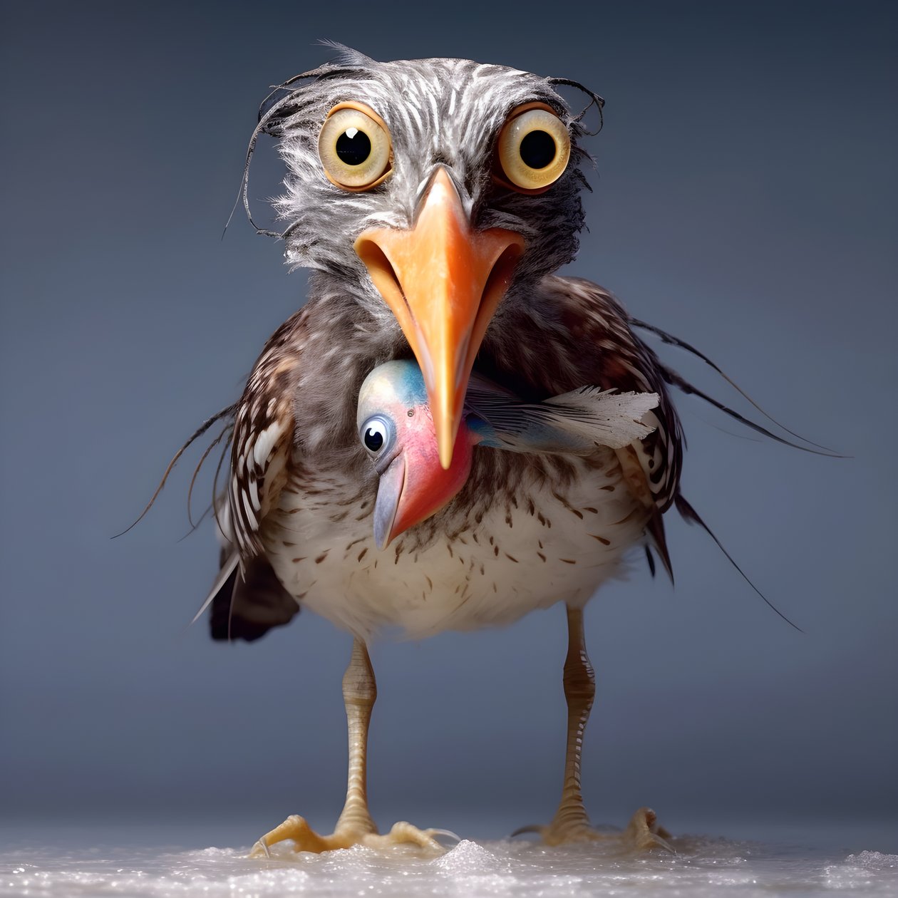 A Sandpiper Holding a Fish 2 by Kurt Heppke