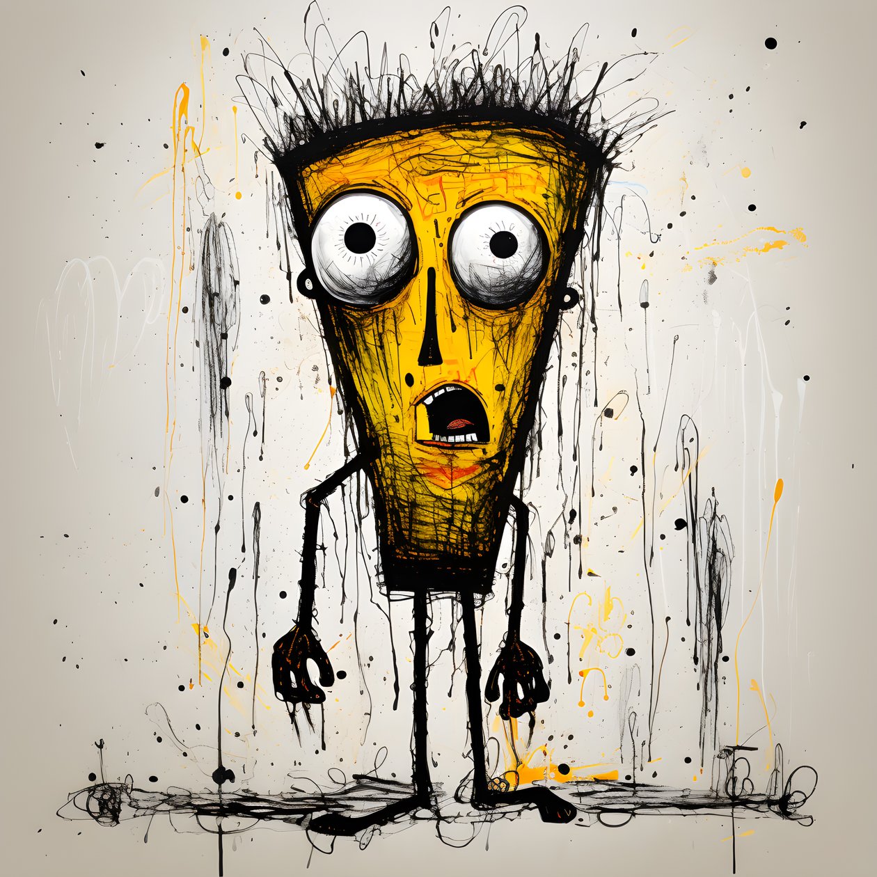 Yellow Cartoon Character 1 by Kurt Heppke