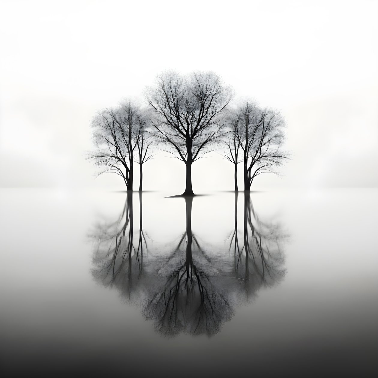 Black and White Photos of Trees on the Water 1 by Kurt Heppke