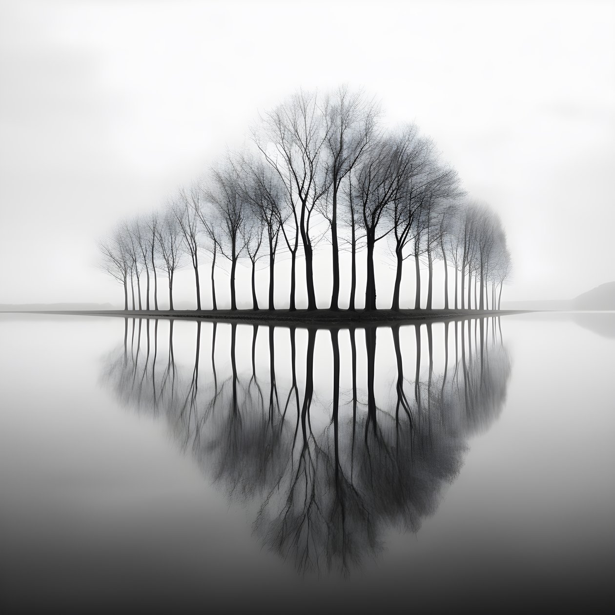 Black and White Photos of Trees on the Water 3 by Kurt Heppke