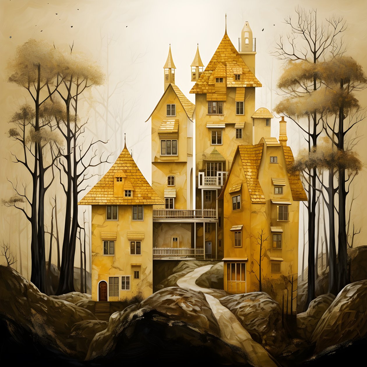 two golden houses 1 by Kurt Heppke