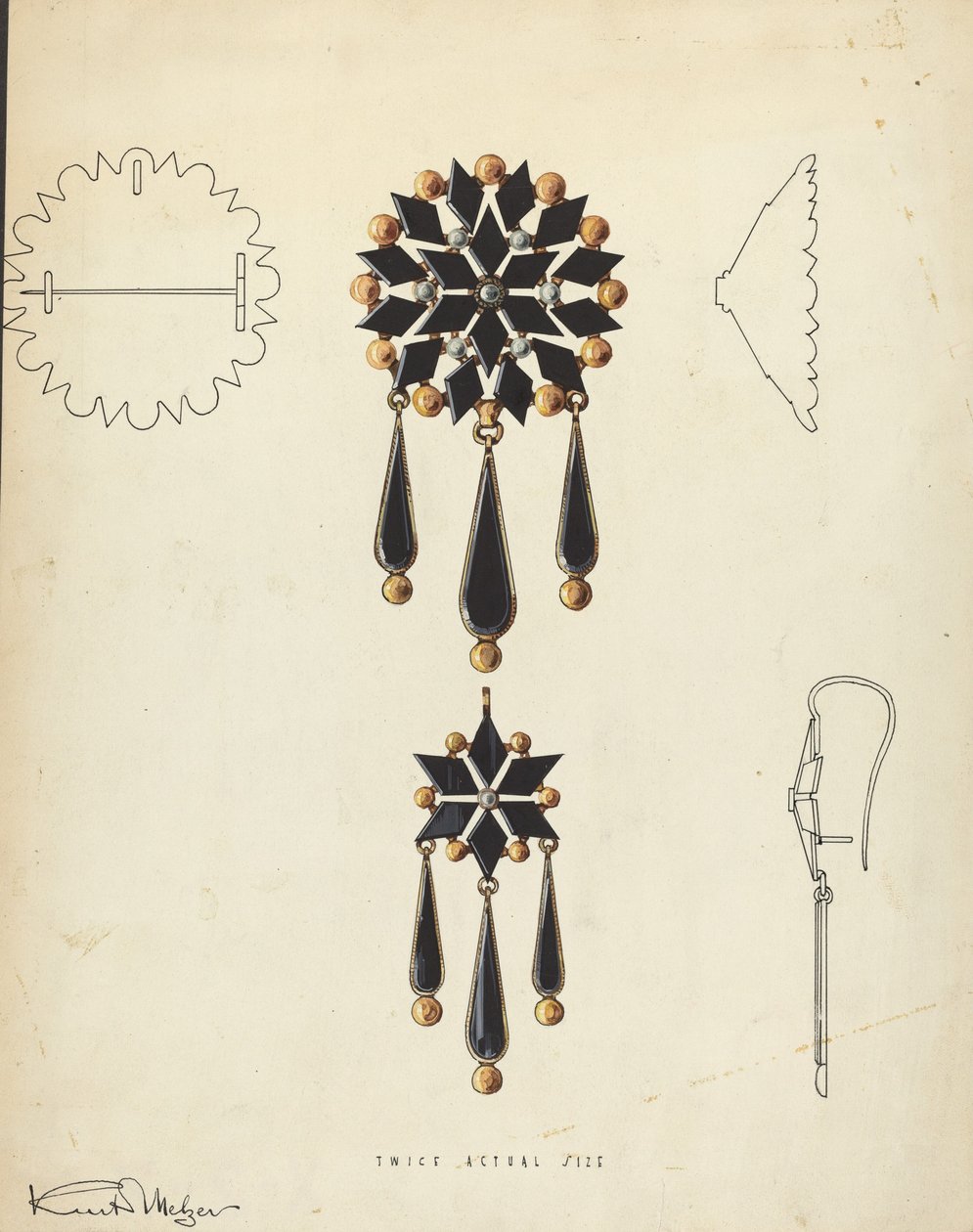 Brooch and Earring by Kurt Melzer