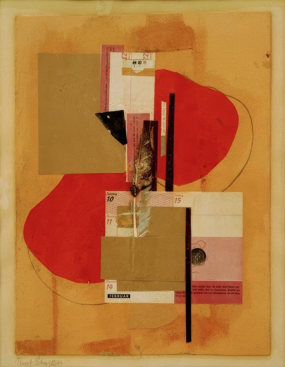 2 Red Spots by Kurt Schwitters