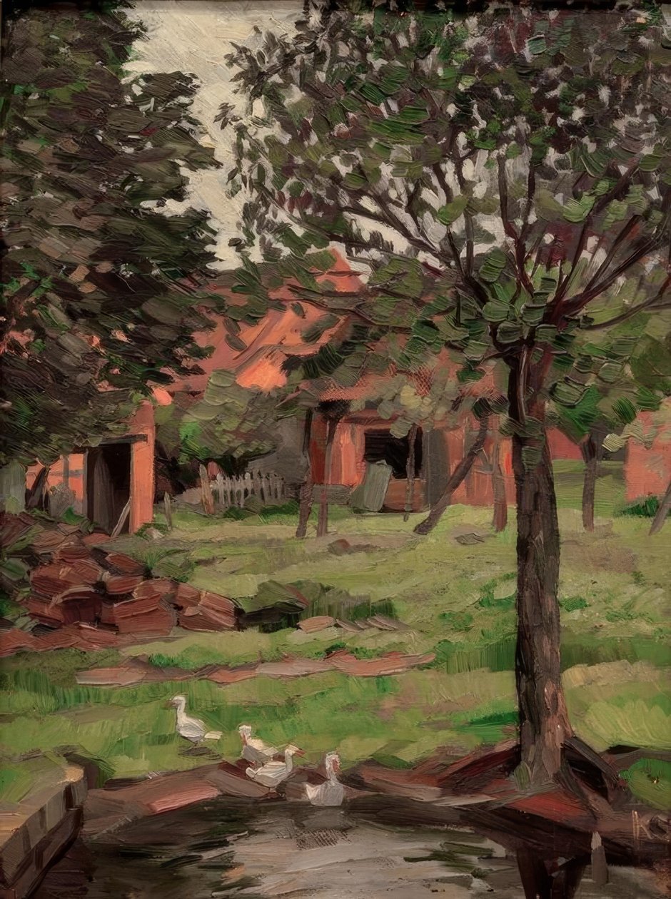 Farmstead with Geese by Kurt Schwitters