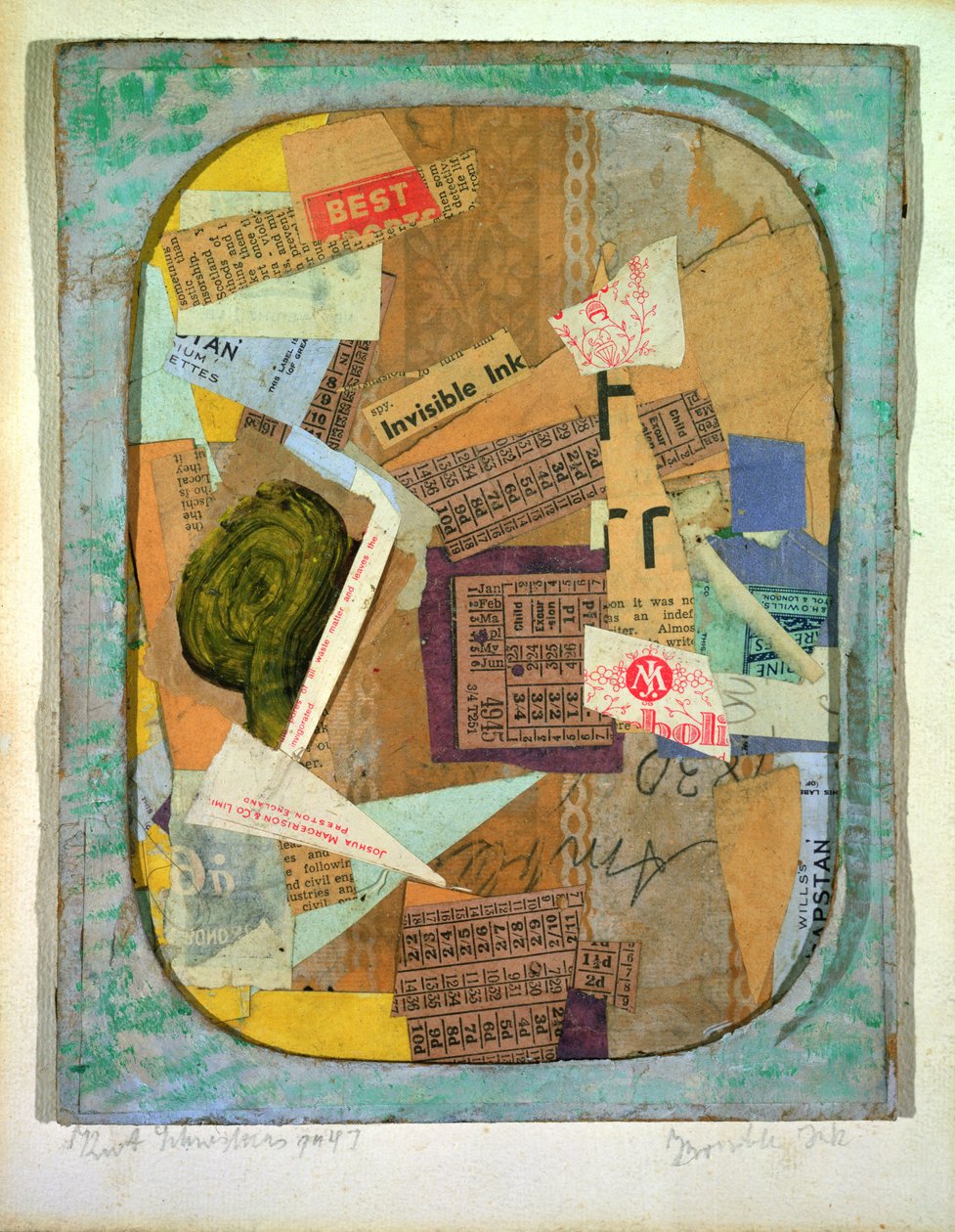 Invisible Ink, 1947 by Kurt Schwitters