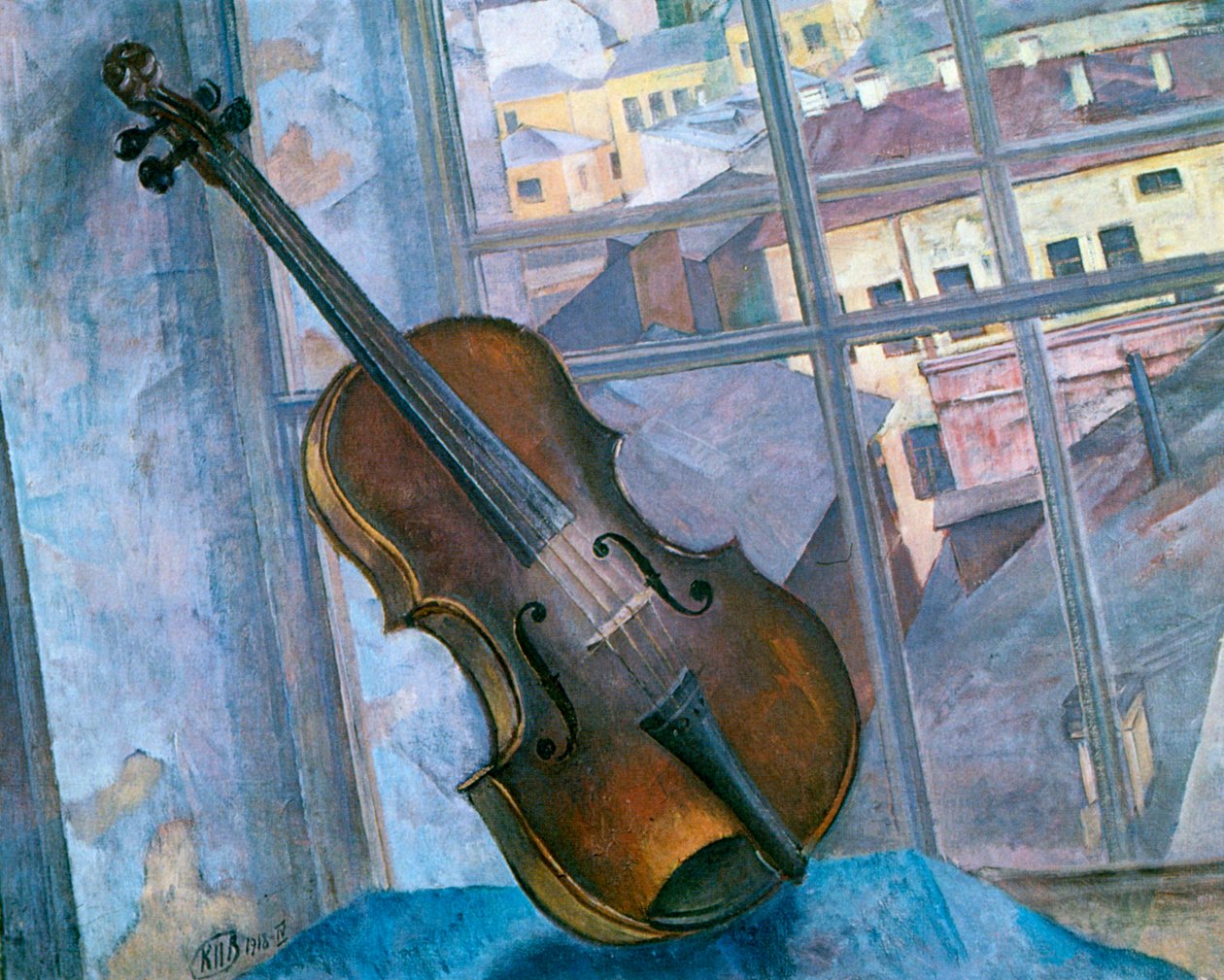 Still Life With a Violin, 1918 by Kuz