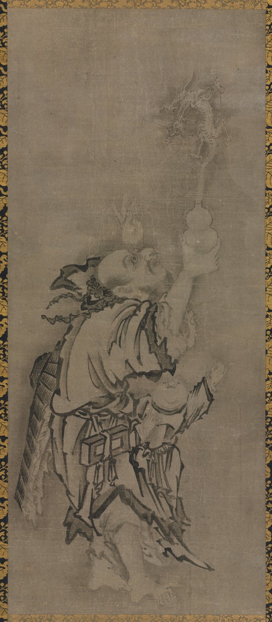 Hotei with Daoist Immortals: Immortal with Gourd and Dragon by Kyūseki Tomonobu