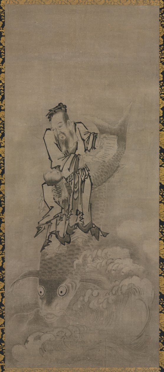 Hotei with Daoist Immortals by Kyūseki Tomonobu