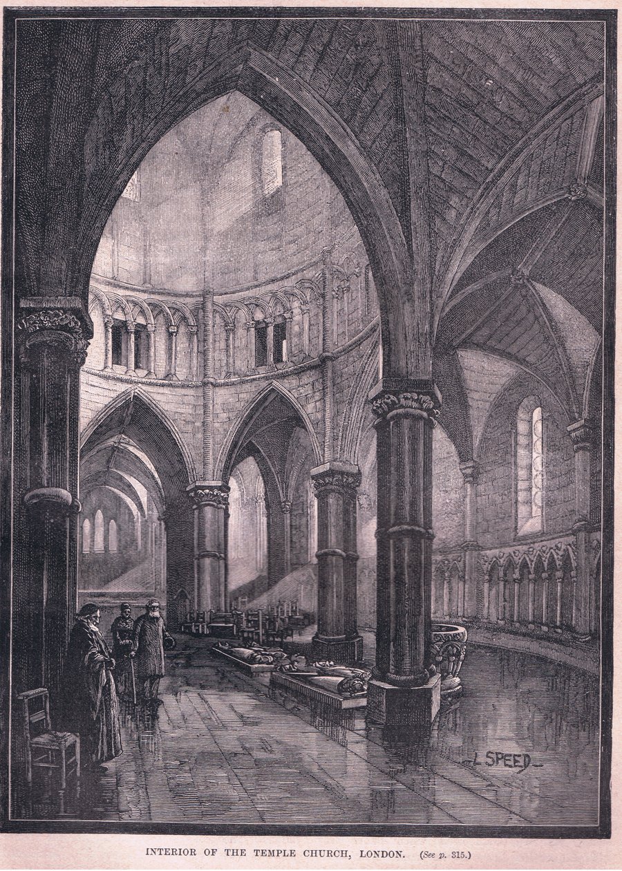 Interior of the Temple Church, London by L. Speed
