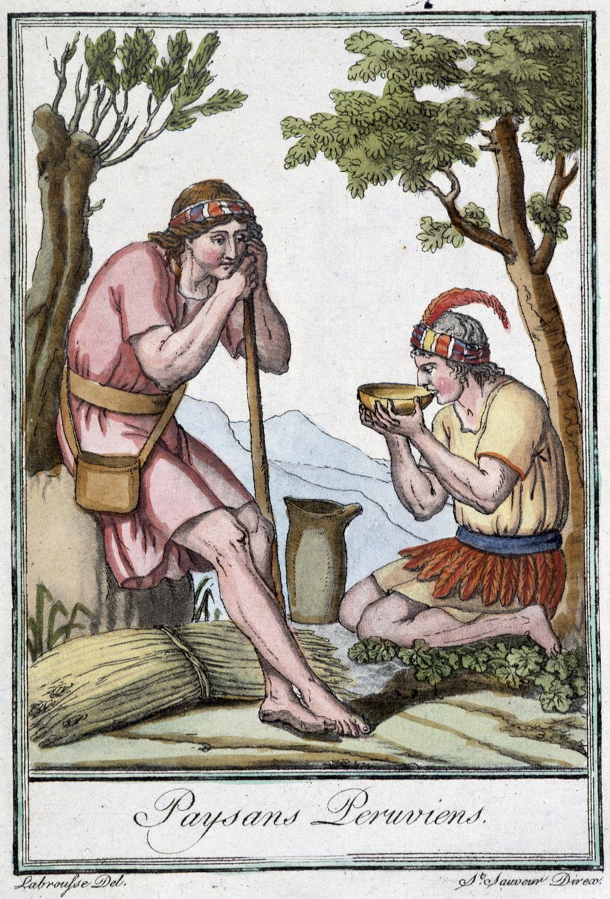 Peruvian Peasants - in Encyclopedia of Travels by J. Grasset St Sauveur, ed. Paris by L.F. Labrousse