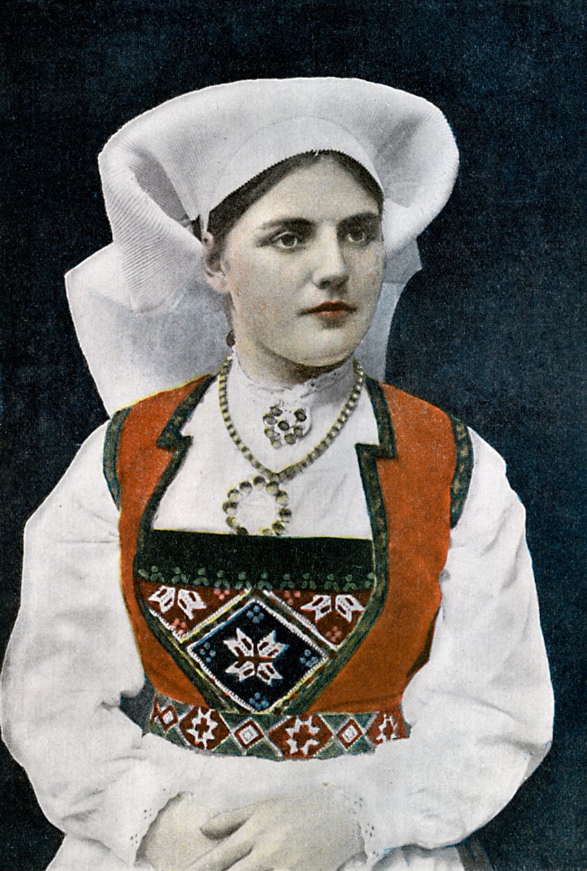 Woman Wearing Norwegian National Costume by L Boulanger