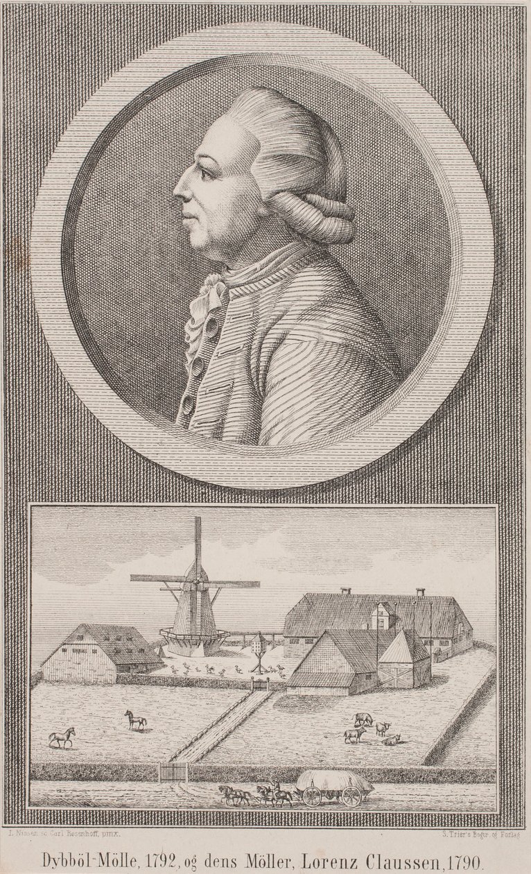 Dybbøl Mill, 1792, and its Miller Lorenz Claussen, 1790 by L. Nissen