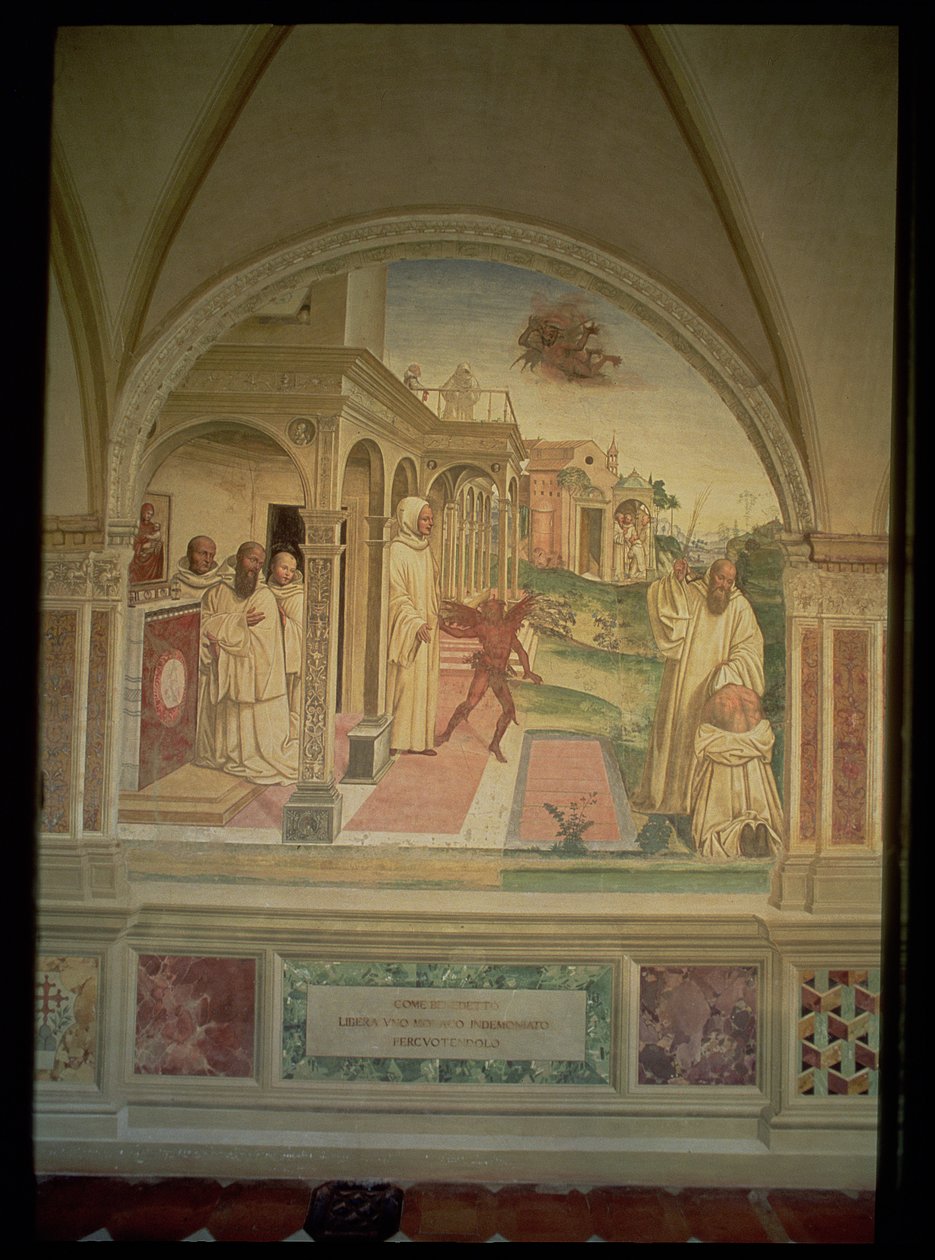 The Flagellation of St. Benedict, from the Life of St. Benedict by L. Signorelli