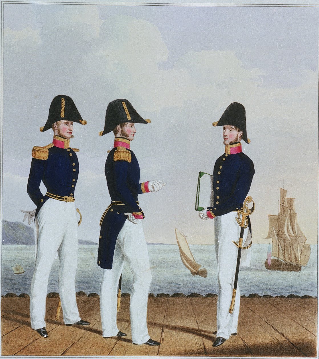 Costume of the Royal Navy & Marines. Pursers & Captain