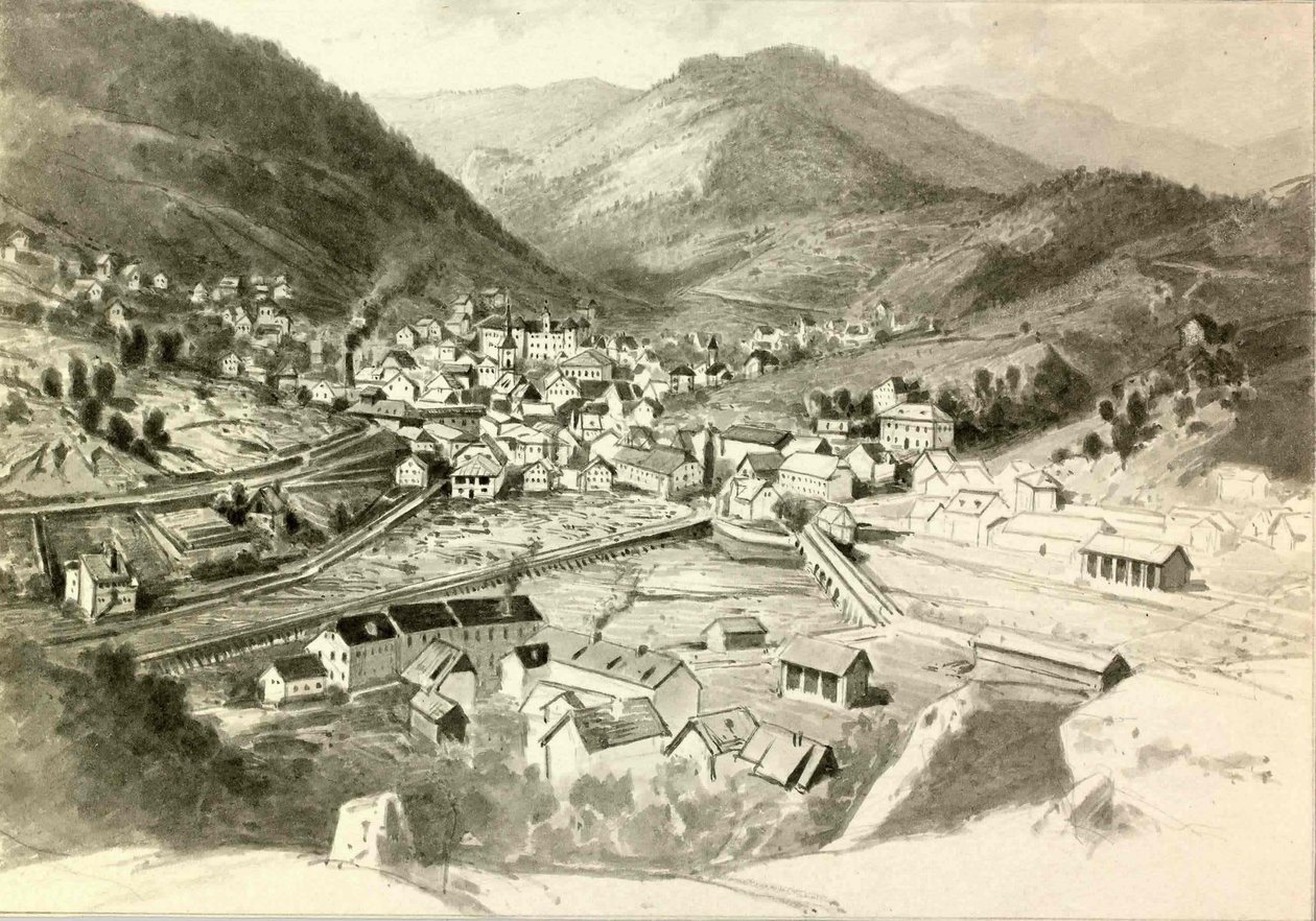 View of Idrija by Ladislav Benesch
