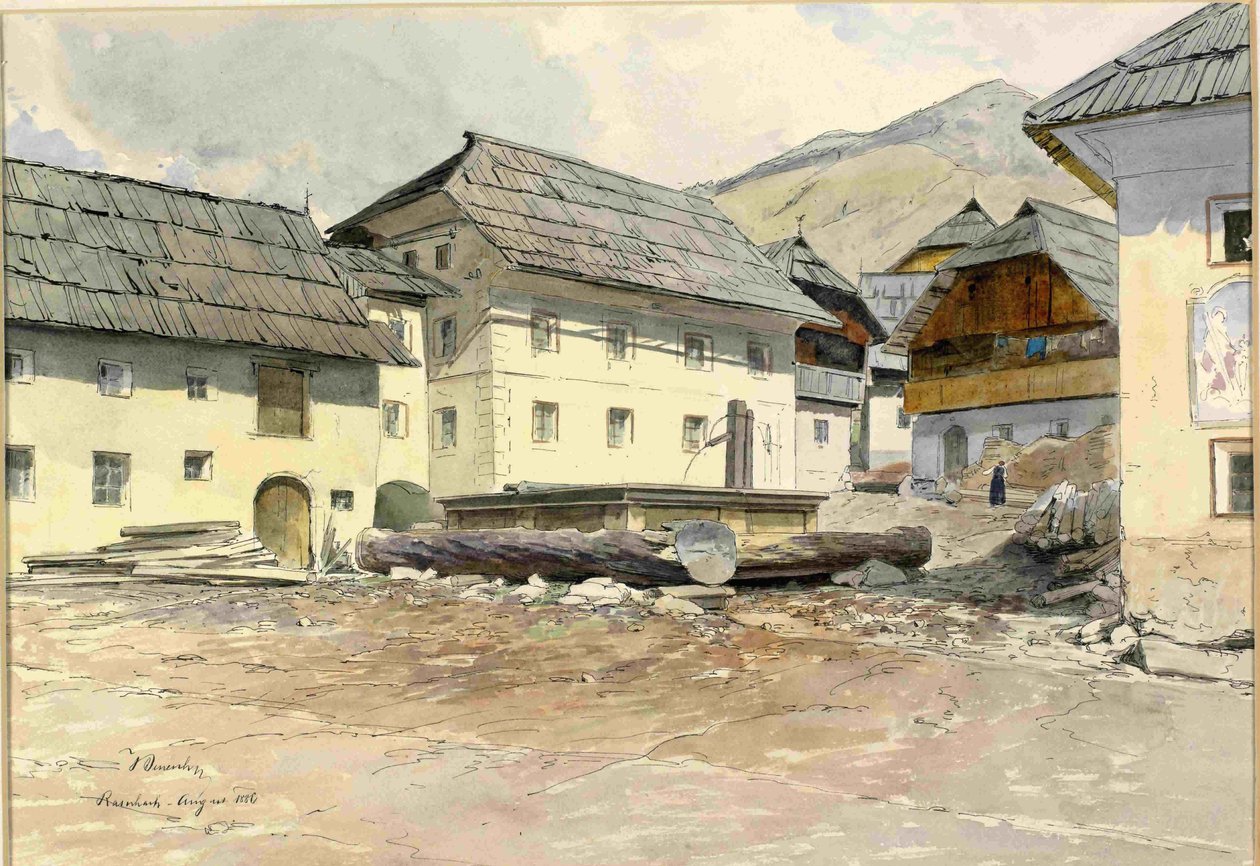 Ratece Fountain in the Village Center by Ladislav Benesch