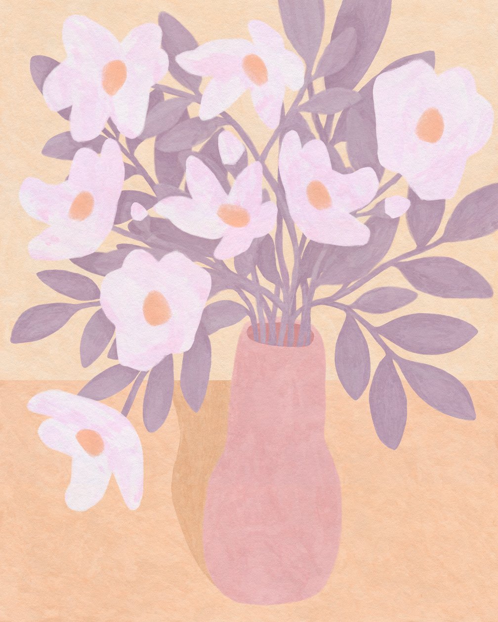 Flowers in Pink Vase by Lady Ann de Borja
