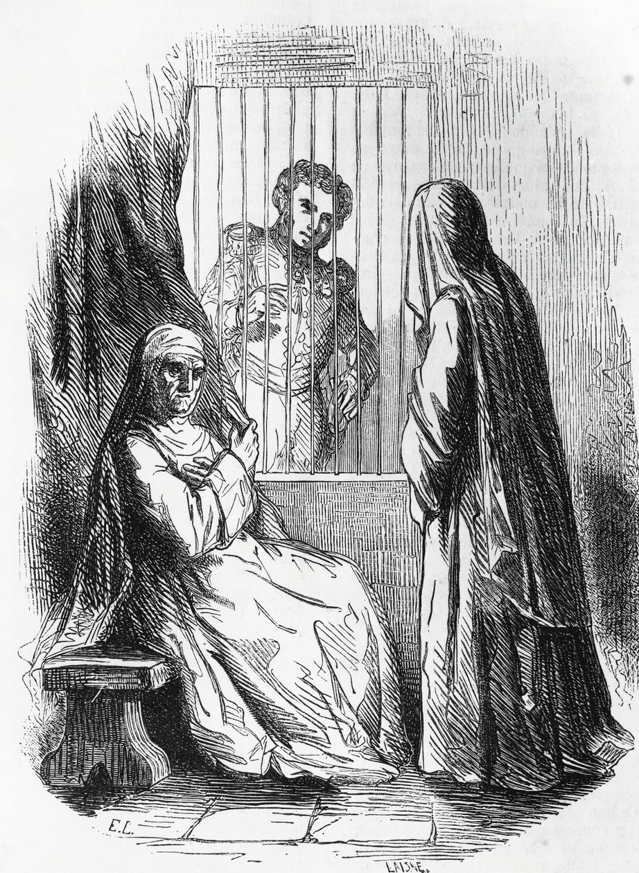 Illustration for Duchess Of Langeais, novel by Honore de Balzac from multi-volume collection entitled Human Comedy, engraving by Laisne by Laisne Laisne