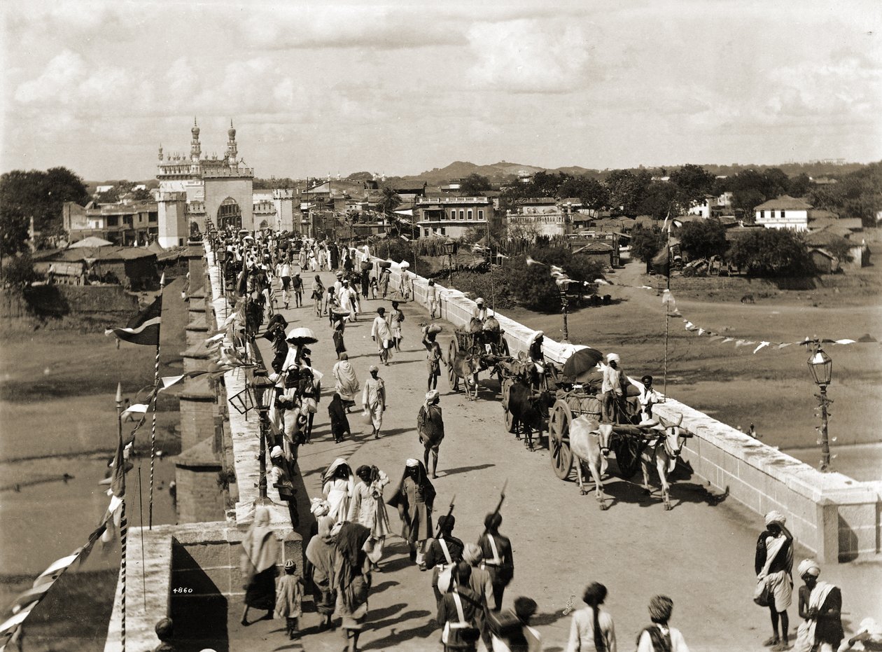 Photograph of the entrance bridge to the city of Hyderabad by Lala Deen Dayal