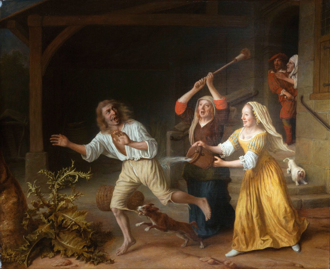 The expulsion of the prodigal son from the brothel by Lambert Doomer