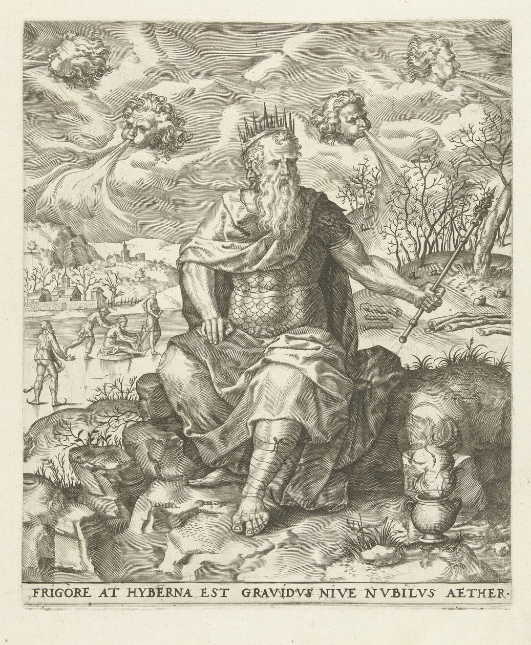 Winter: A King with the Four Winds by Lambert Lombard