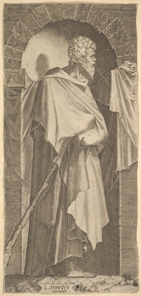 St. James Minor in an Arcuated Niche, Holding a Walking Stick in His Hands, 1545 by Lambert Suavius