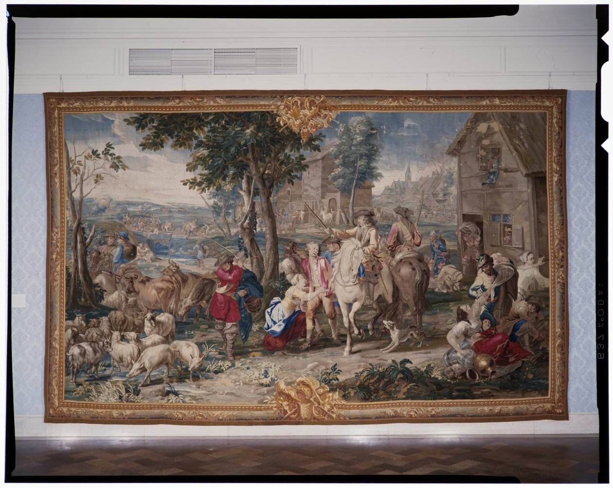 Pillage, from the Art of War tapestry series, 1708-12 (woven 1712-18) by Lambert de Hondt