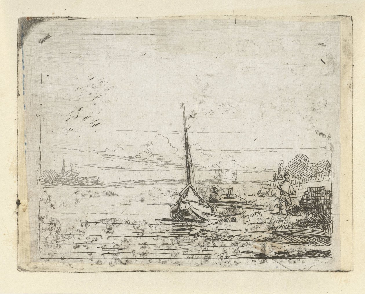 Ship on a Shore by Lambertus  Hardenberg