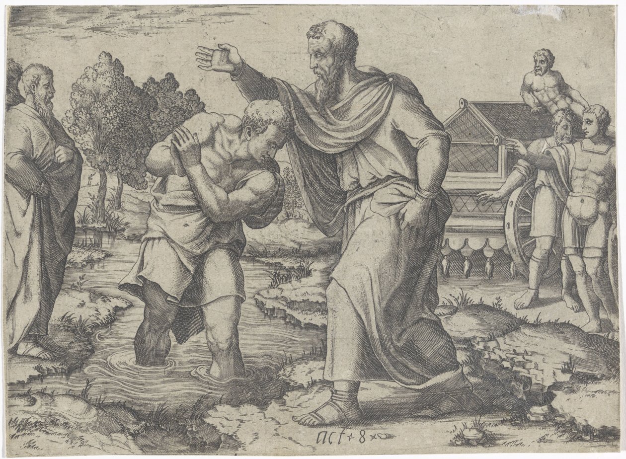 Baptism of the Ethiopian Eunuch by Philip by Lambertus Suavius (attributed to)