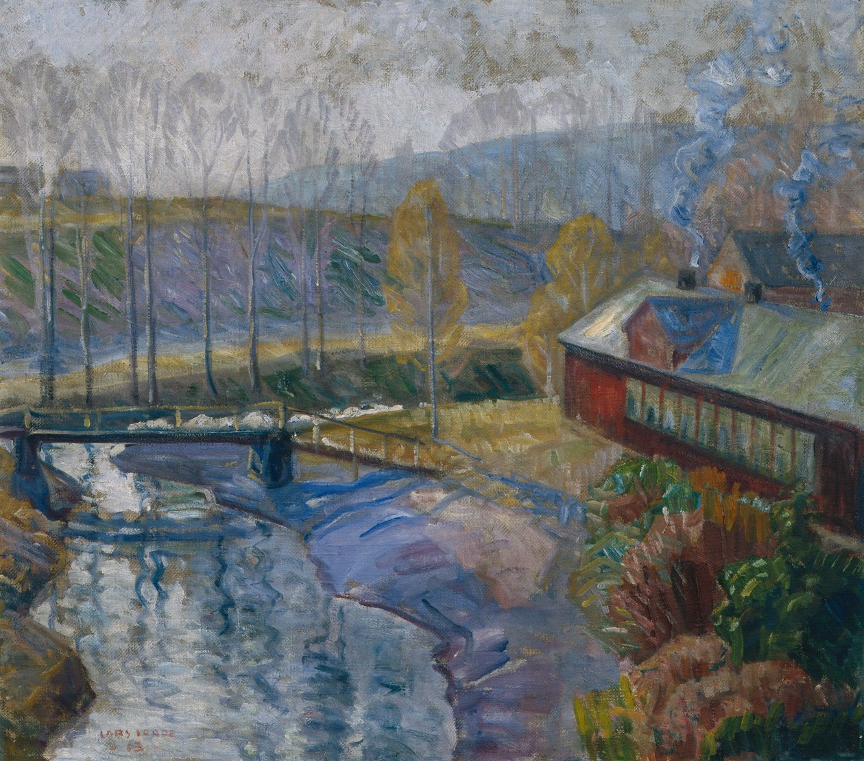 Landscape with house and river by Lars Jorde