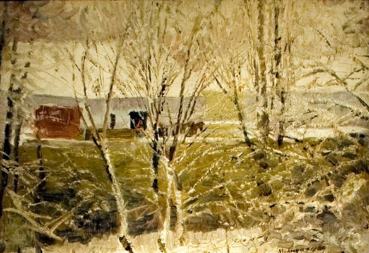 First Snow by Laszlo Mednyanszky