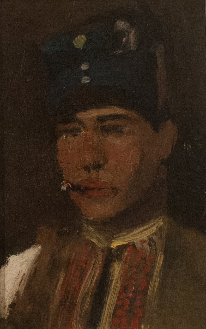 Man Smoking a Cigarette by Laszlo Mednyanszky