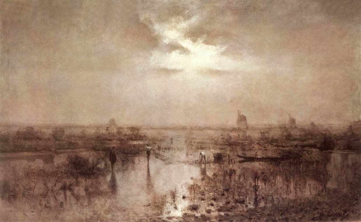 Fishing on the River Tisza by Laszlo Mednyanszky