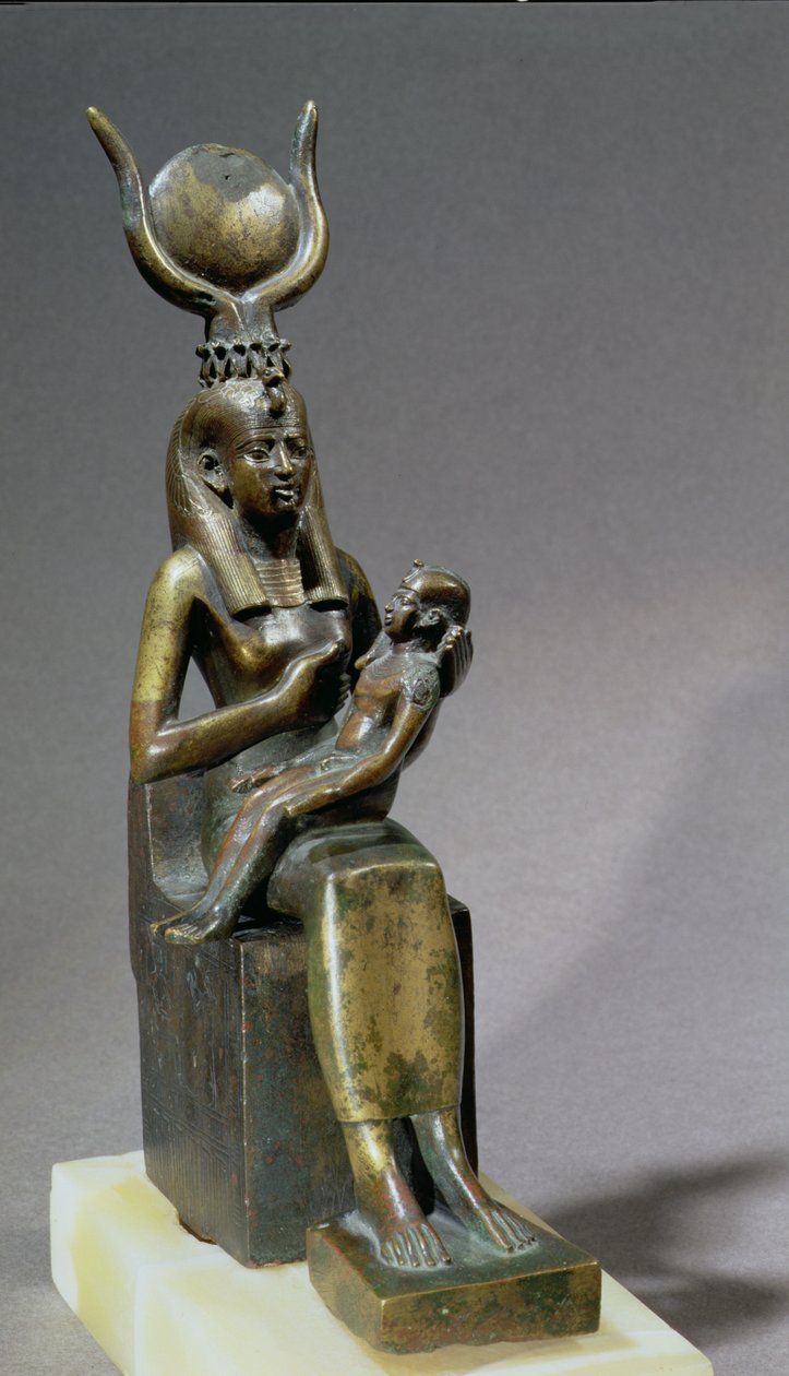 Statuette of the goddess Isis and the child Horus by Late Period Egyptian