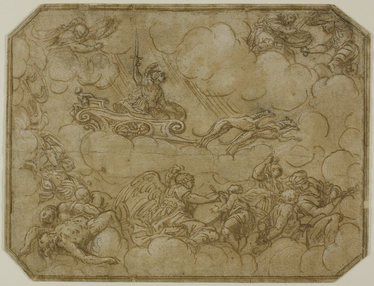 Ceiling Design with Mars Driving His Chariot by Lattanzio Gambara