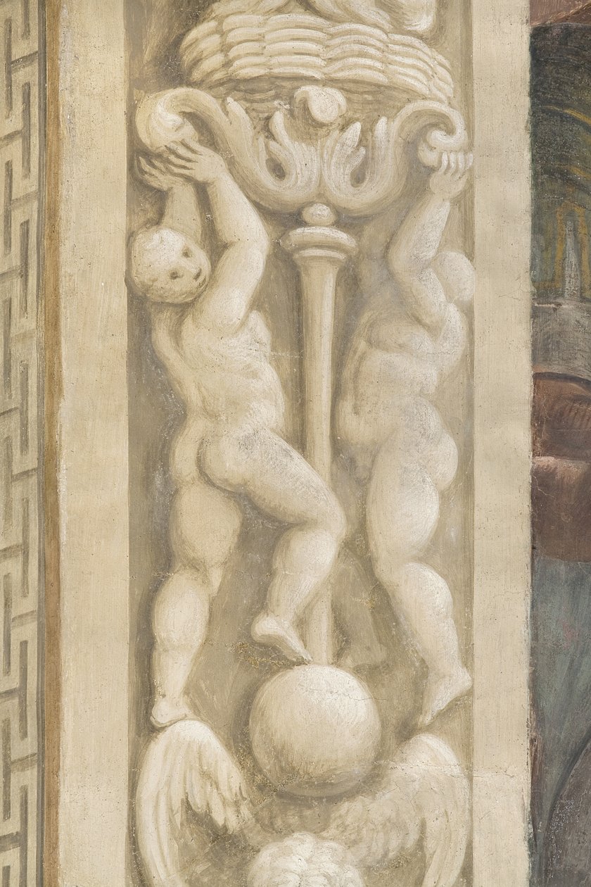 Putti, decorations around the windows by Lattanzio Gambara