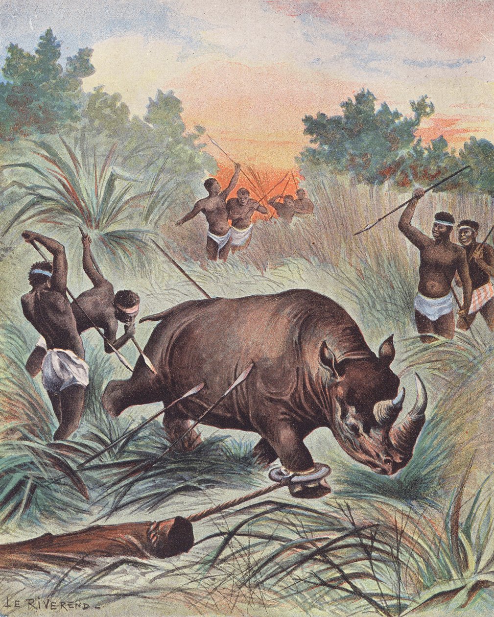 Hunting Rhino in Africa by Laurence Louise Le Riverend
