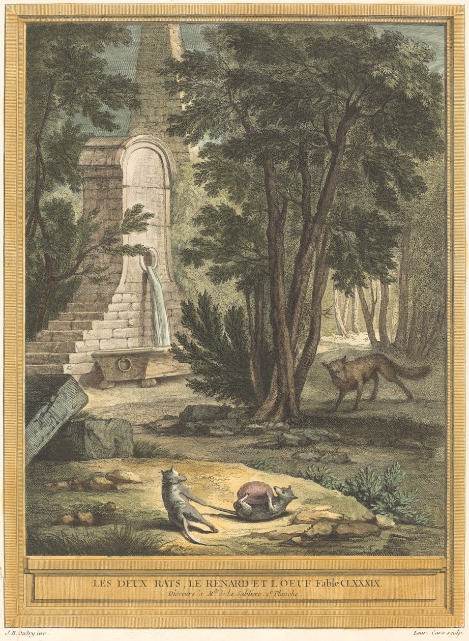 The Two Rats, the Fox, and the Egg by Laurent Cars after Jean Baptiste Oudry