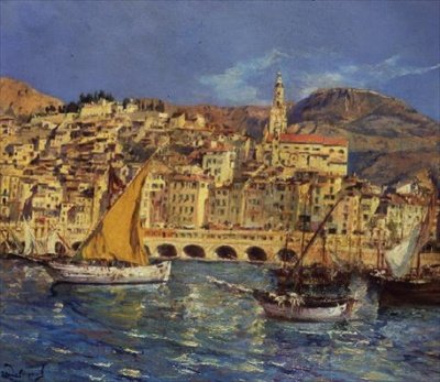 The Town of Menton, South of France by Laurent Lucien Gsell