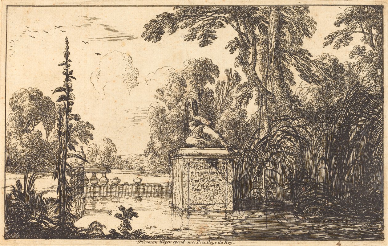 Pool in a Formal Garden by Laurent de la Hyre