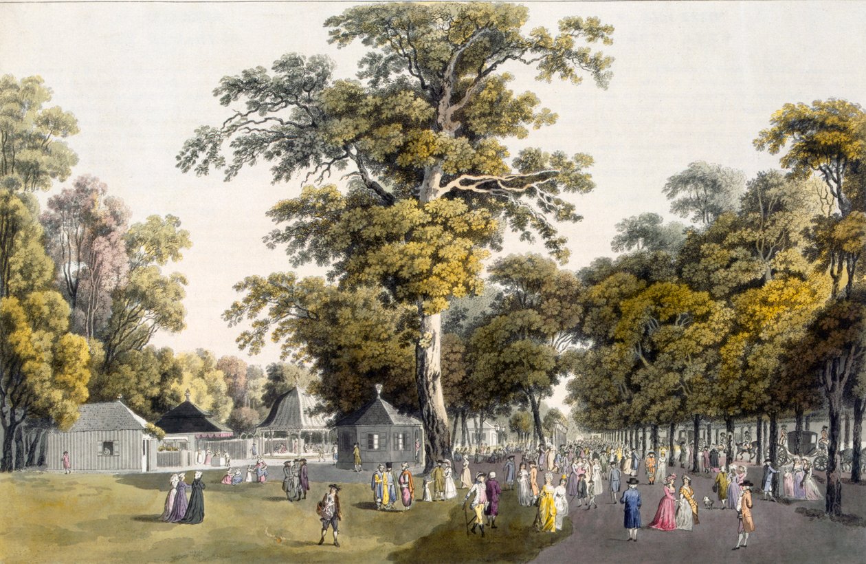 The Cafes in the Grand Avenue in Prater, Vienna, 1798 by Laurenz Janscha
