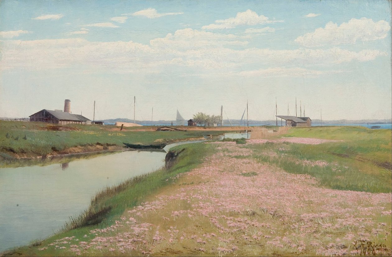 The River and the Harbour at Frederiksværk by Laurits Andersen Ring