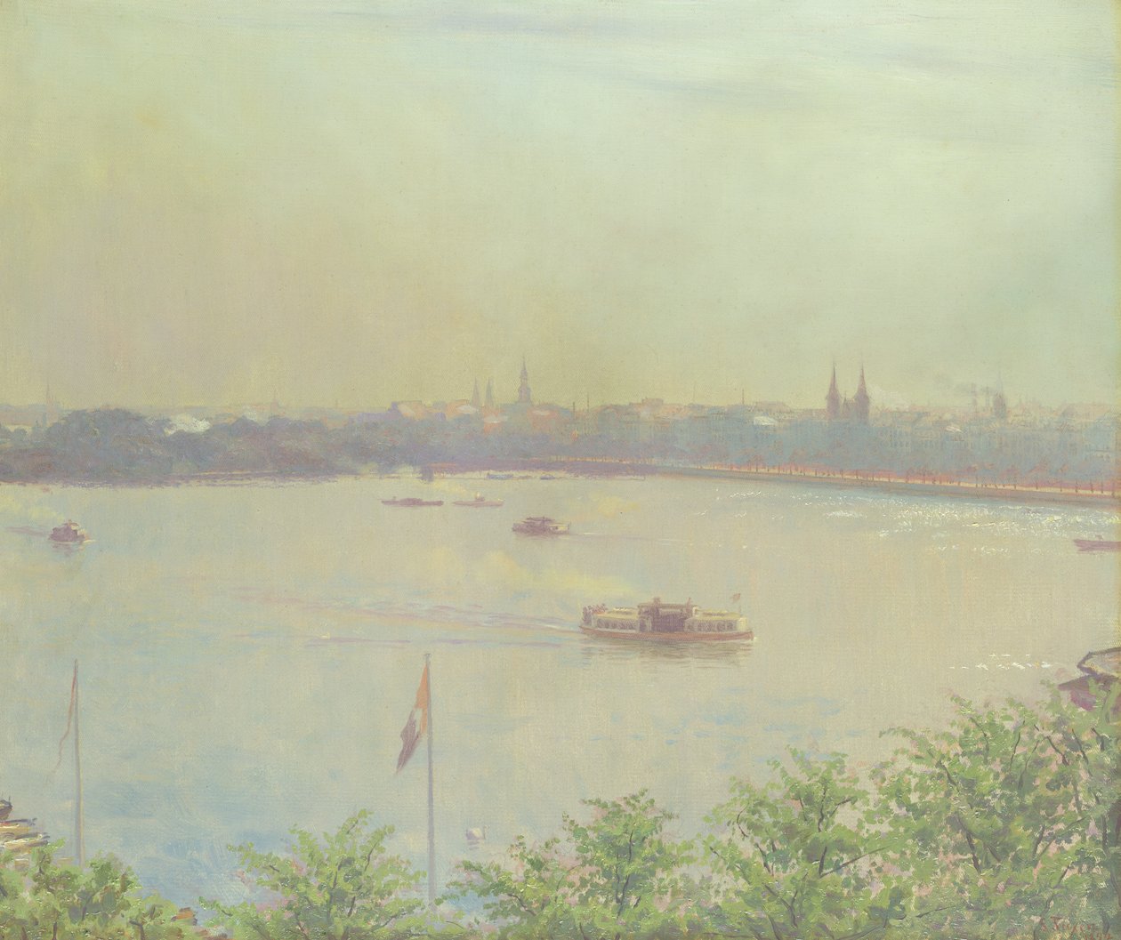 View of the Inner Alster Lake, 1894 by Laurits Regner Tuxen