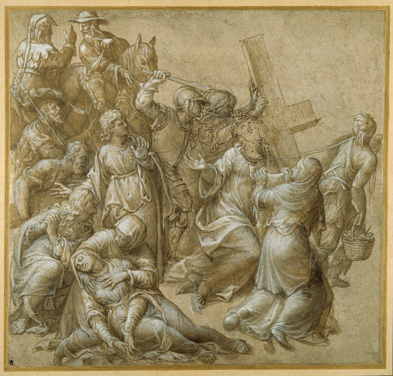 Christ bearing His Cross encounters St Veronica by Lavinia (attr. to) Fontana