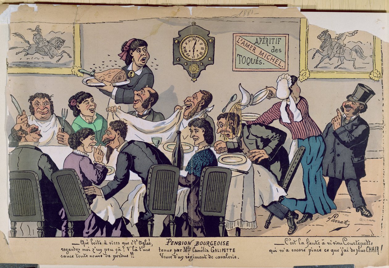 Middle Class Boarding House, Caricature, 1881 by Lavrate