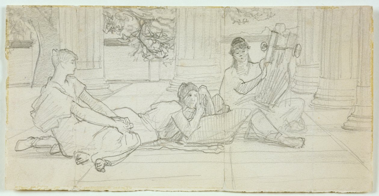First Concept for A Reading of Homer c.1884-85 by Lawrence Alma Tadema