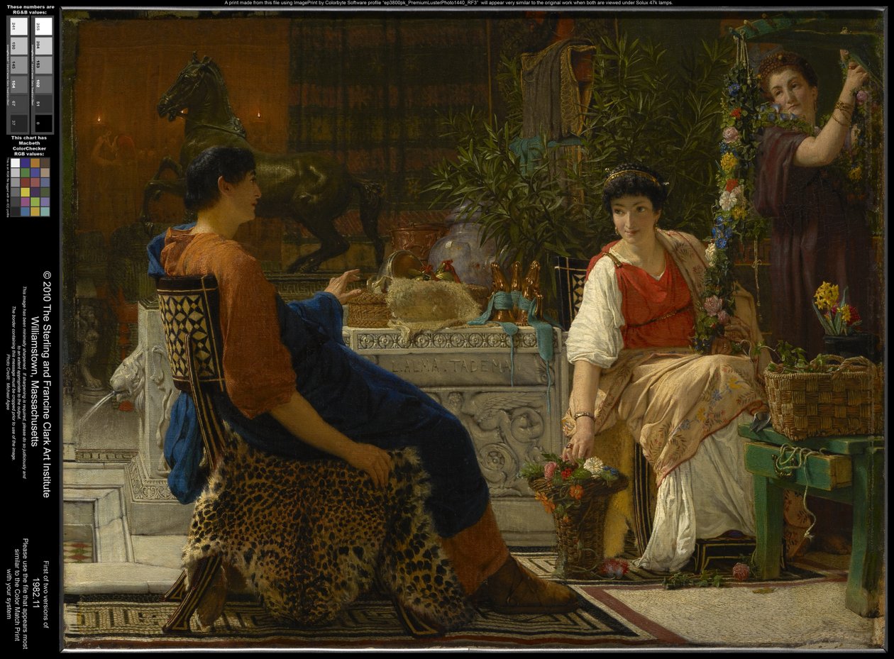 Preparations for the Festivities (The Floral Wreath) by Lawrence Alma-Tadema